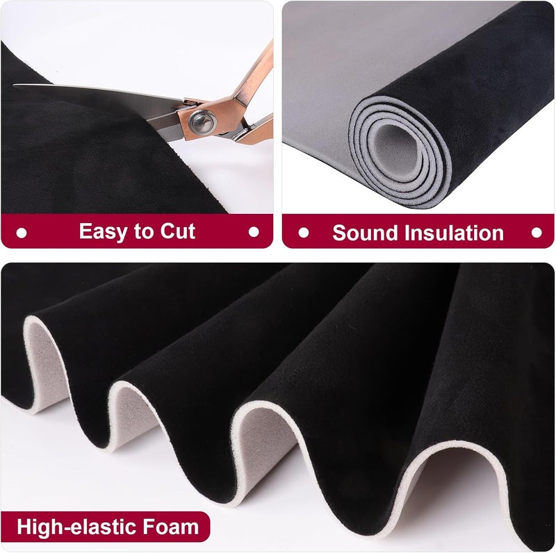 Car Elements Car Element Suede Headliner Fabric with Foam Backing - 60" Wide by The Yard, Black - Image 2