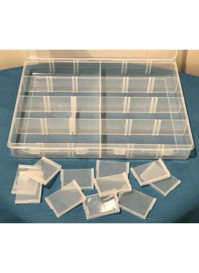 20-Compartment Utility Storage Box with Removable Separators Clear XX-Large