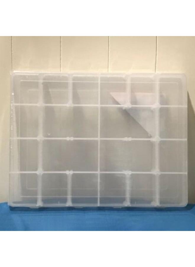 20-Compartment Utility Storage Box with Removable Separators Clear XX-Large