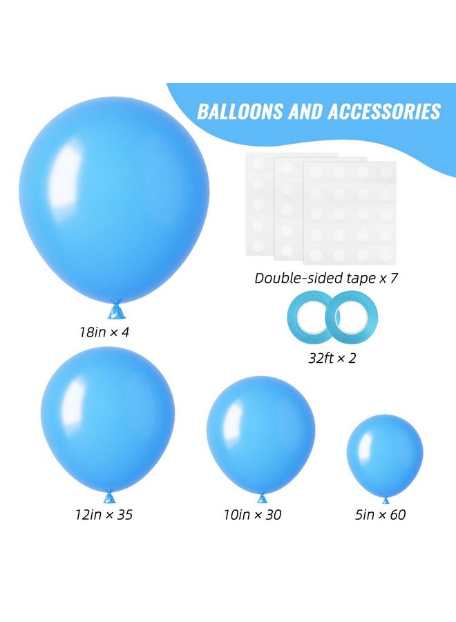 RUBFAC 129pcs Light Blue Balloons Different Sizes 18 12 10 5 Inch for Garland Arch, Blue Balloons for Birthday Gender Reveal Baby Shower Sky Blue Balloons Party Decoration - Image 1