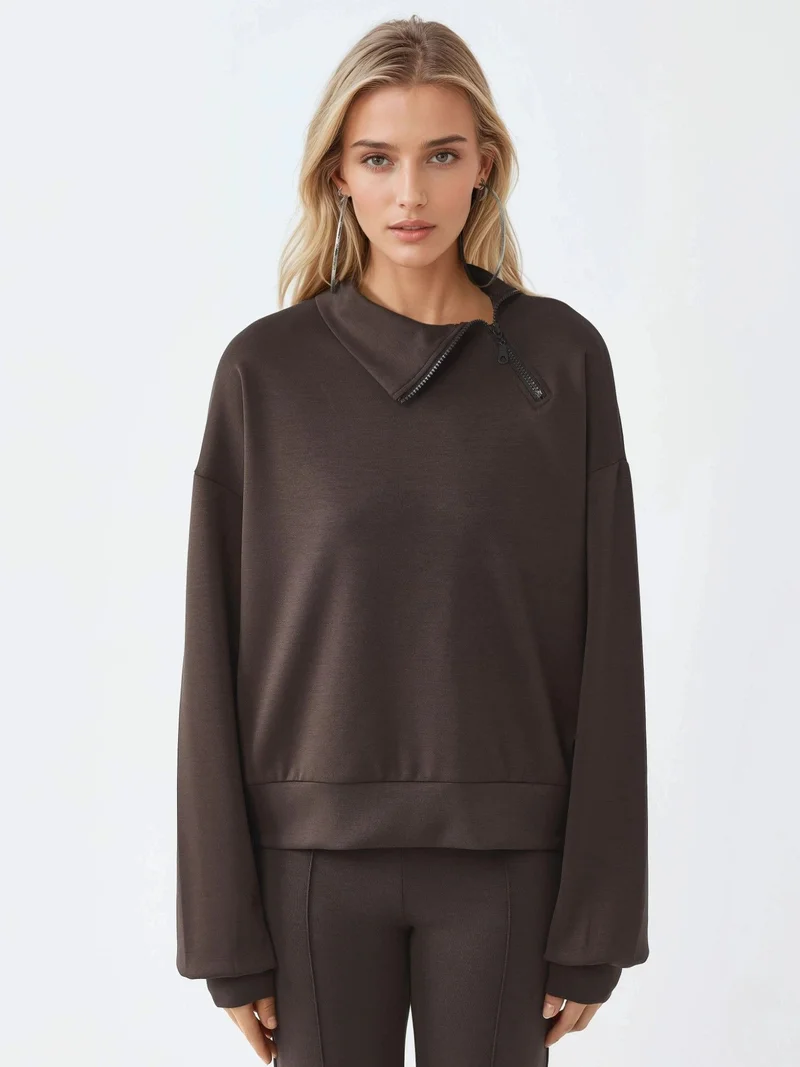 Busem BUSEM Relaxed Fit Zipper Collar Sweatshirt