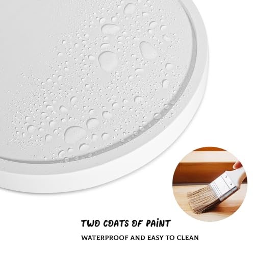 zoocatia Wood Lazy Susan Organizer Kitchen Turntable for Cabinet Farmhouse Bathroom Decor Round Decorative Tray for Vanity, Counter, Sink, Coffee Table, 10 Inch, White - Image 5