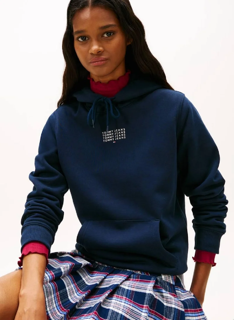 Tommy Jeans Dark Night Navy Regular Fit Hoodie for Women | Best Price UAE