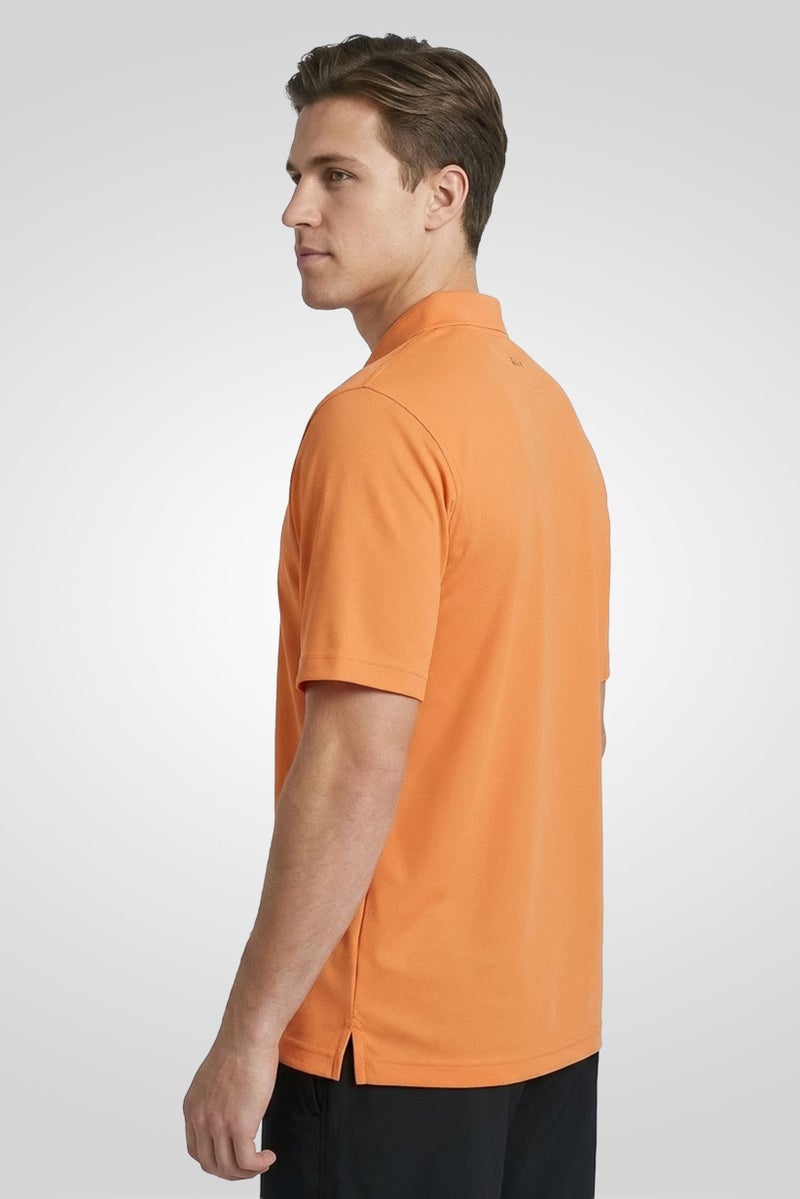 Greg Norman Men Sportswear Fit Short Sleeve Outdoor Polo Shirt, Orange - Image 3