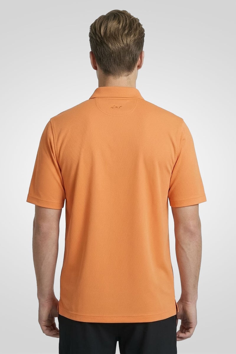 Greg Norman Men Sportswear Fit Short Sleeve Outdoor Polo Shirt, Orange - Image 4
