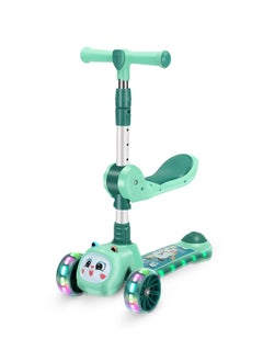 LB 3-in-1 Kids Kick Scooter with LED Lights and Sound – Adjustable Handlebar, Foldable Seat, Light-Up Wheels & Deck  - Image 1