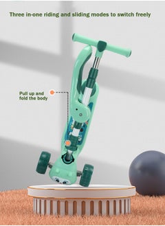LB 3-in-1 Kids Kick Scooter with LED Lights and Sound – Adjustable Handlebar, Foldable Seat, Light-Up Wheels & Deck  - Image 2