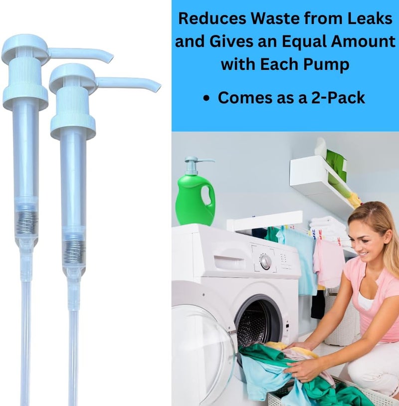 Serious Soil Heavy Duty Pump Dispenser for Gallon Jugs (1oz/2-Pack) Leak Proof Pump Dispenser for Shampoo, Laundry Detergent, Liquid, Water, Popcorn Butter, Snow Cone Syrup, Oils, 1 Gallon BPA-Free Dispenser - Image 3