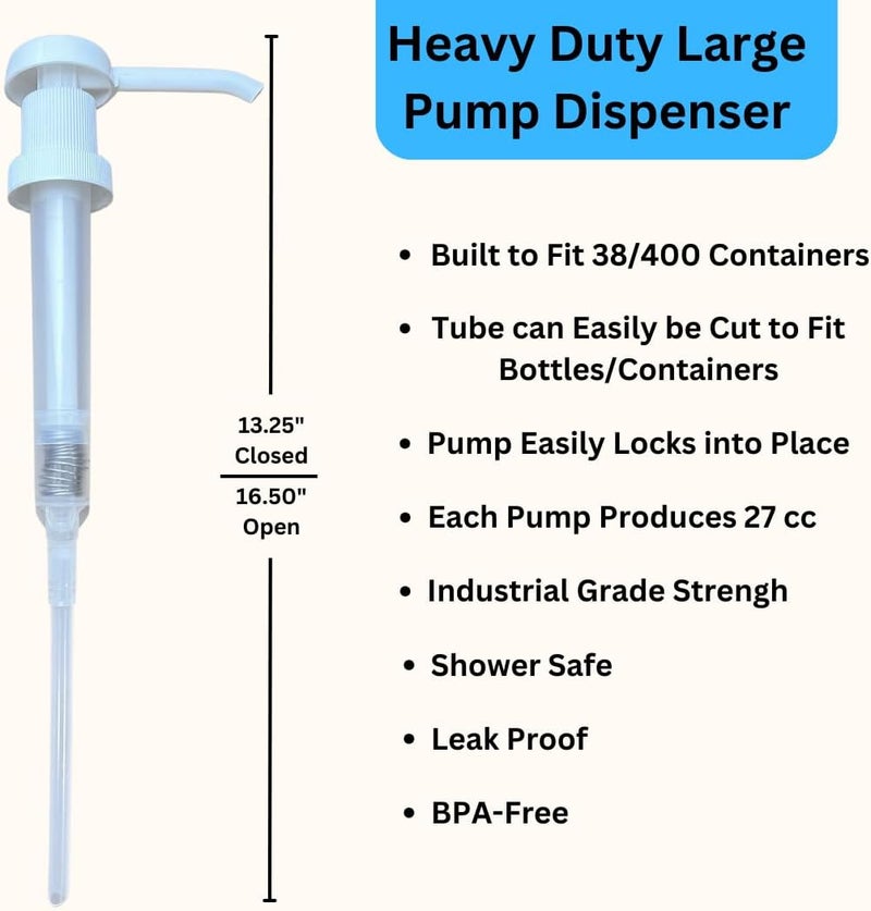 Serious Soil Heavy Duty Pump Dispenser for Gallon Jugs (1oz/2-Pack) Leak Proof Pump Dispenser for Shampoo, Laundry Detergent, Liquid, Water, Popcorn Butter, Snow Cone Syrup, Oils, 1 Gallon BPA-Free Dispenser - Image 2