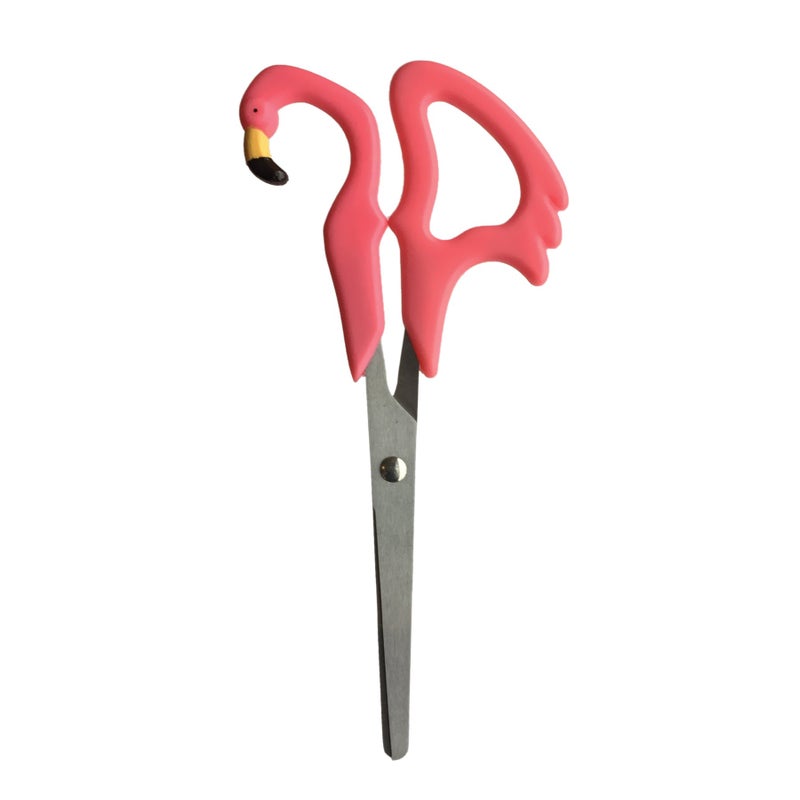 Bubblegum Stuff Flamingo Scissors - Pink Plastic Handled Animal Scissors with 4-Inch/10 cm Steel Blades - Right-Handed - Stationery and Office Supplies - Image 2