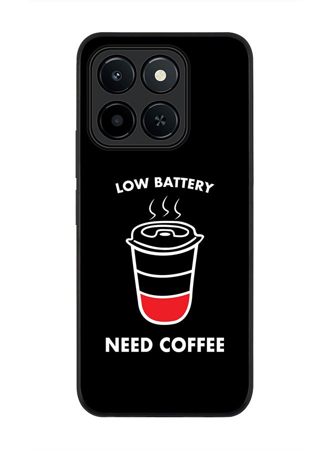 For Honor X6c Case,Slim fit Camera Protection, Shockproof Thin Phone cover  - Low battery need coffee