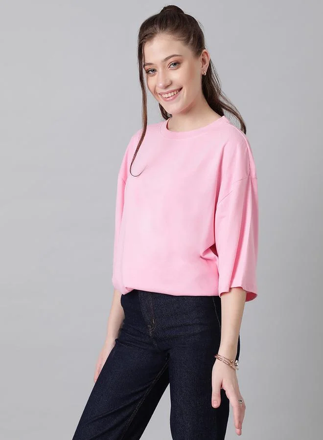 Kotty Oversized Round Neck Drop Shoulder T-Shirt