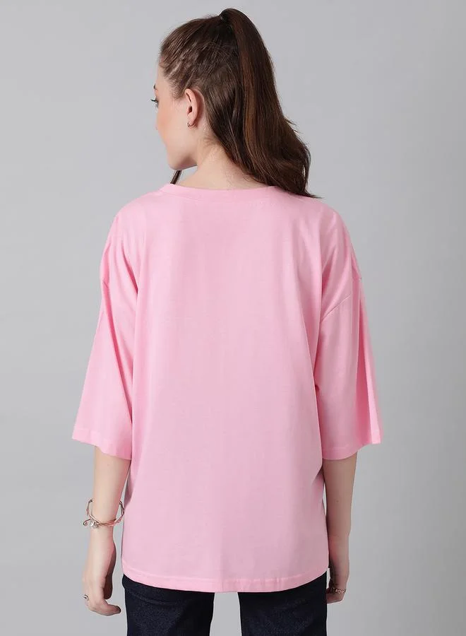 Kotty Oversized Round Neck Drop Shoulder T-Shirt