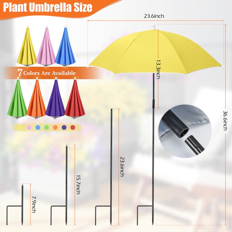 Tryly Plant Umbrellas for Outdoor Plants, Garden Umbrella Shade for Potted Plants and Garden Beds, Provide Shade to â€ŒDefend Plants From Blazing Sun (1Green 1Yellow) - Image 5