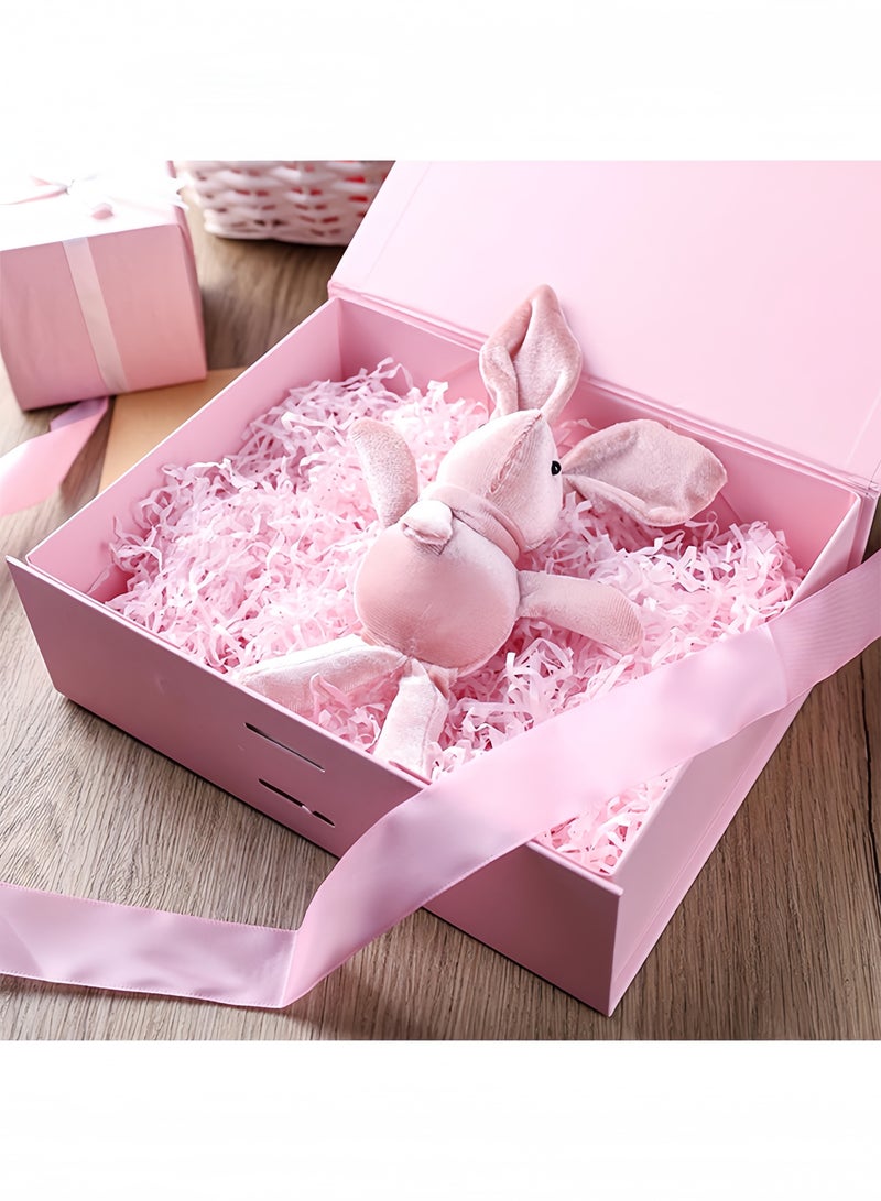 Pink Gift Box, Magnetic Closure Lid Gift Box with Ribbon, Bridesmaid Gifts Box for Wedding Mother's Day Birthday, 23x17x7cm - Image 5
