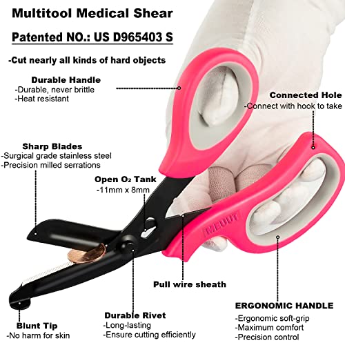 MEUUT 2 Pack Medical Scissors Trauma Shears -8 inch Patented Bandage Scissor Heavy Duty Surgical Grade EMT Scissors for EMT Workers Doctors Nurses - Image 4