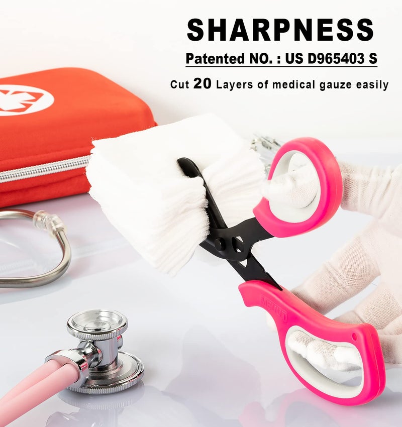 MEUUT 2 Pack Medical Scissors Trauma Shears -8 inch Patented Bandage Scissor Heavy Duty Surgical Grade EMT Scissors for EMT Workers Doctors Nurses - Image 3
