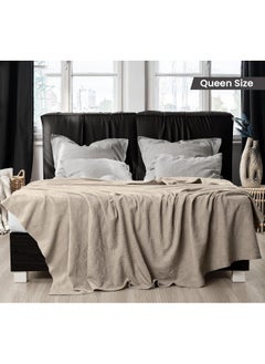 Utopia Bedding Utopia Bedding 100% Cotton Blanket (Queen Size - 90x90 Inches) 350GSM Lightweight Thermal Blanket, Soft Breathable Blanket for All Seasons (Khaki)  - Image 2
