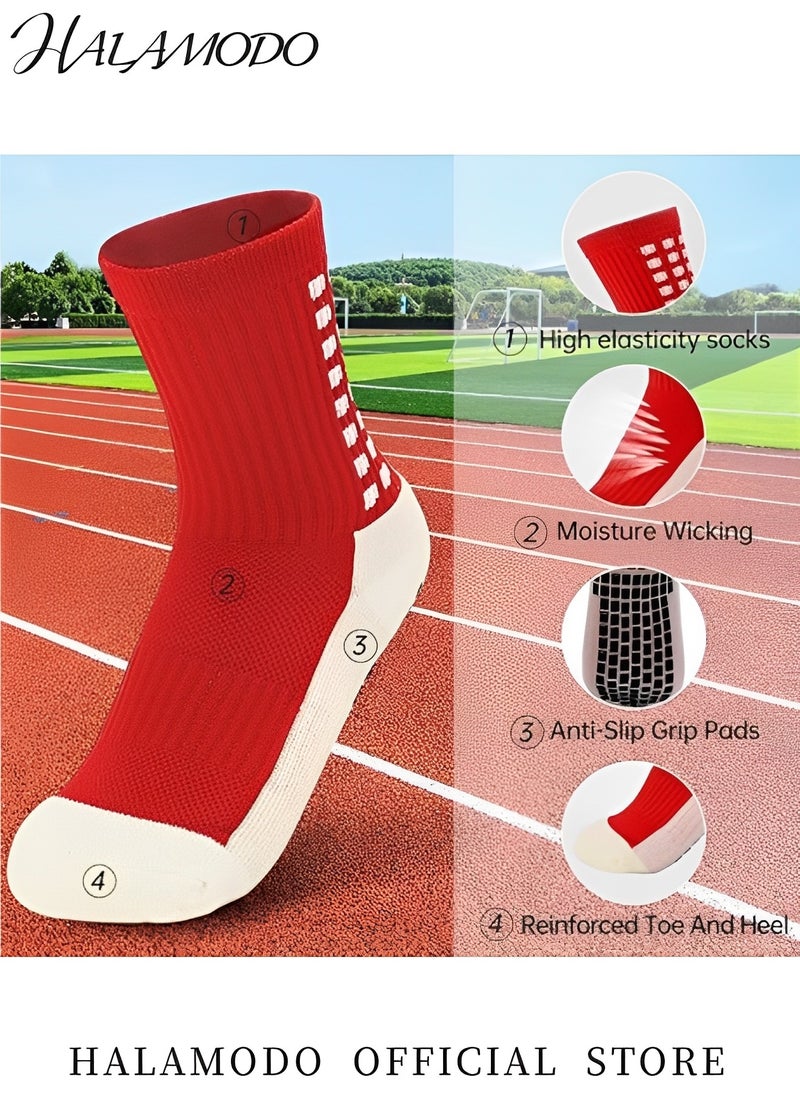 HALAMODO Men's Grip Soccer Socks Anti Slip Non Slip Athletic Socks Sports Socks for Football Basketball Sports Hockey Rugby Sports  - Image 2