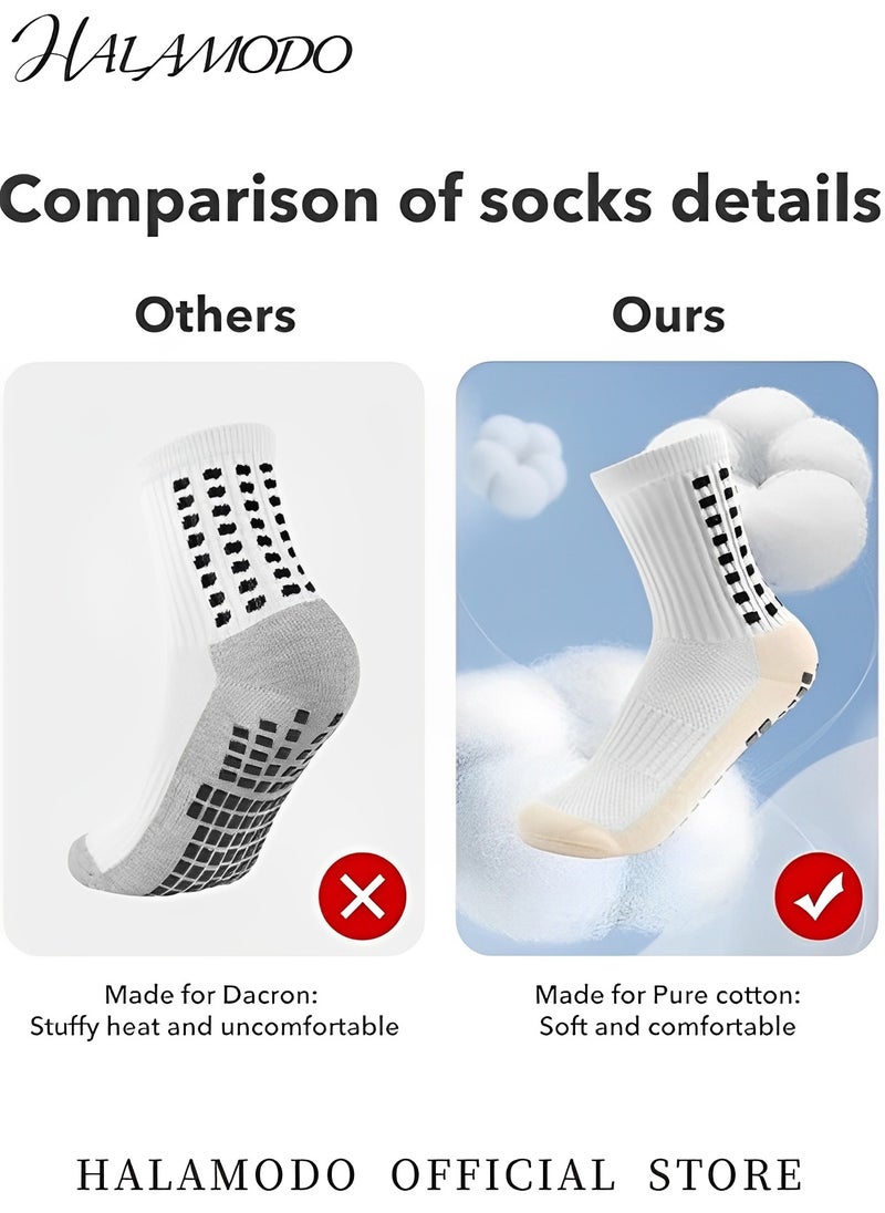 HALAMODO Men's Grip Soccer Socks Anti Slip Non Slip Athletic Socks Sports Socks for Football Basketball Sports Hockey Rugby Sports  - Image 3