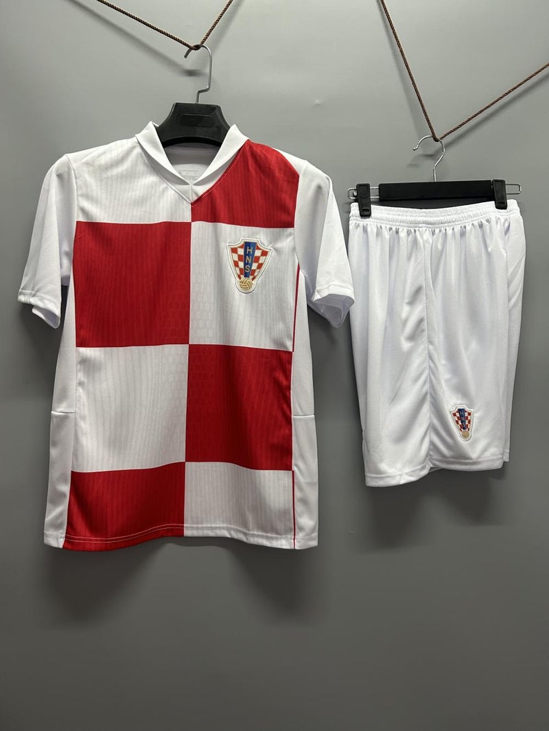 Generic Light Board Football Clothing suit Adult Childrens Summer Competition Sports Quick-drying Distinctive Short-sleeved Jersey Summer Sportswear Red and white 