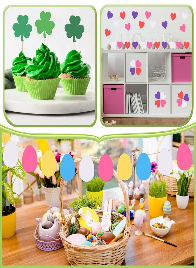 MixTeach 180 Pcs Heart Shamrocks Egg Cutouts, 4 Inch - Image 4