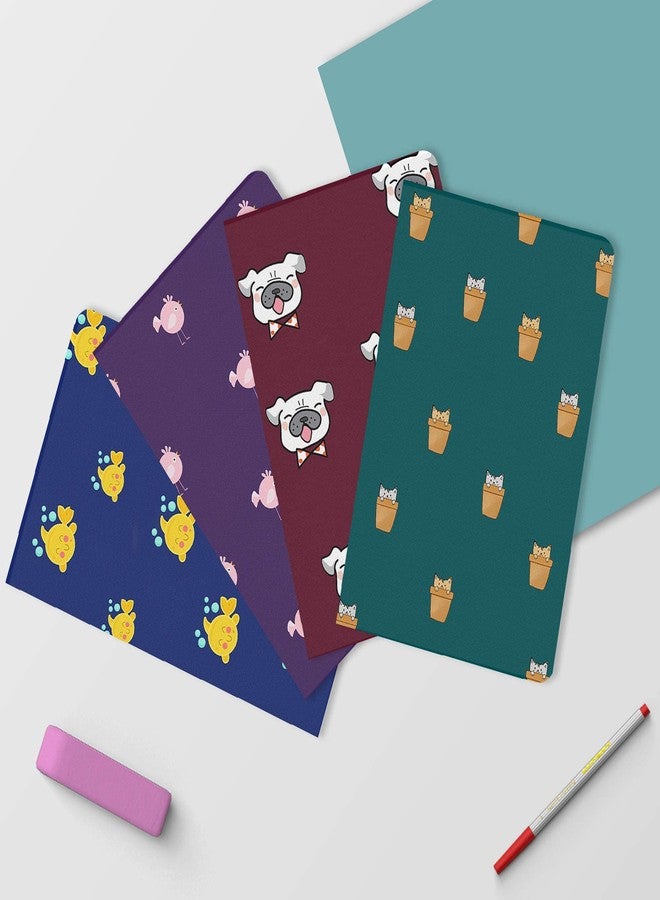 Papboo A5 Handy, Easy to Carry Unruled, Plain Cute Animal Dark Colour Set of 4 for doodling, Writing, Notes, Notebooks -Matte Finished - Journal Diary, Gift.(60 * 4=240 80 GSM Pages) - Image 2