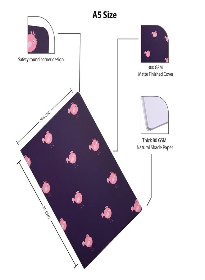 Papboo A5 Handy, Easy to Carry Unruled, Plain Cute Animal Dark Colour Set of 4 for doodling, Writing, Notes, Notebooks -Matte Finished - Journal Diary, Gift.(60 * 4=240 80 GSM Pages) - Image 3