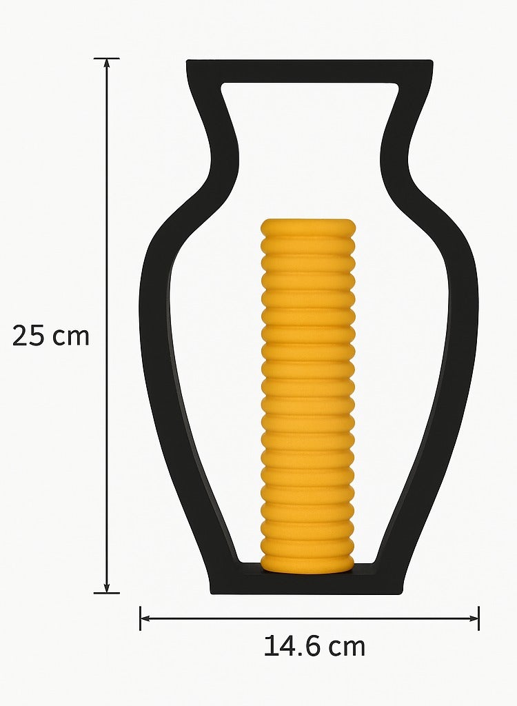 أخوة ثلاثي الأبعاد مزهرية ديكور بتصميم مجوف عصري – 25 × 14.6 سم - Image 4