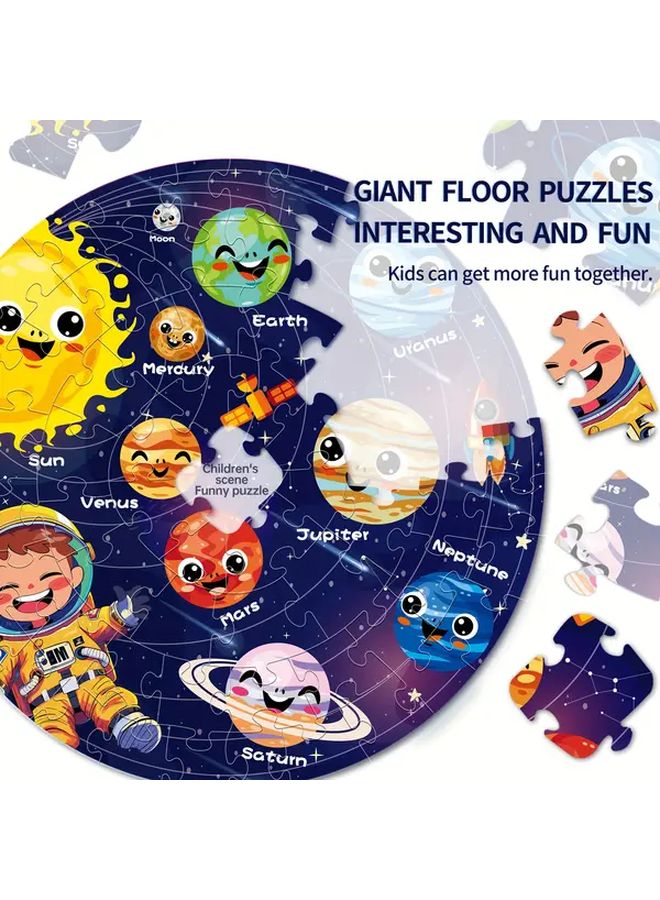 Glowing Solar System Jigsaw Puzzle 70pcs Large Floor Playful Planet Design A Box - Image 4