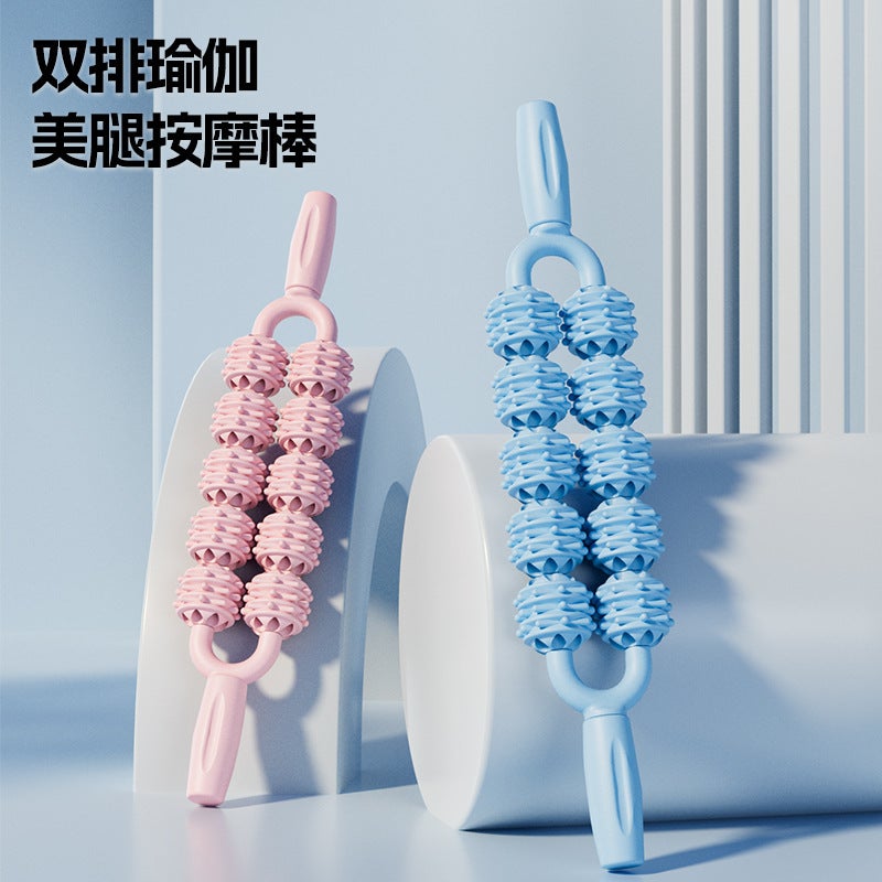 mace massage stick roller shaft muscle relaxation thin calf fascia massage stick deep super pain langya massager Blue
