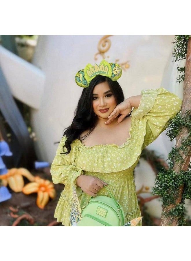 Bmobuo Princess Mouse Ears Headband for Women Green Frog Mouse Ears for Adult Park Ears - Image 3