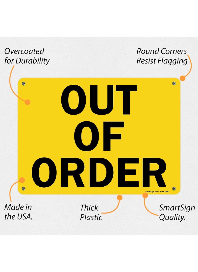 SmartSign SmartSign Out of Order Sign  10 x 14 Plastic  - Image 2