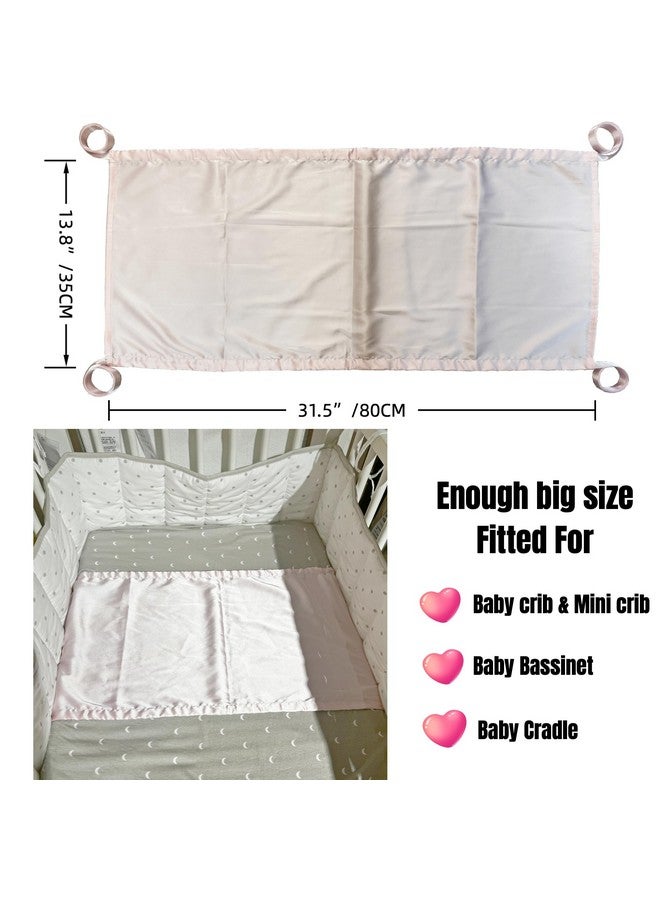 AKISS Satin Crib Sheet Pillow Cover Silk Bassinet Cradle Slip Reversible Use for Baby Girls Boys (Prism Pink & Light Grey) - Image 2
