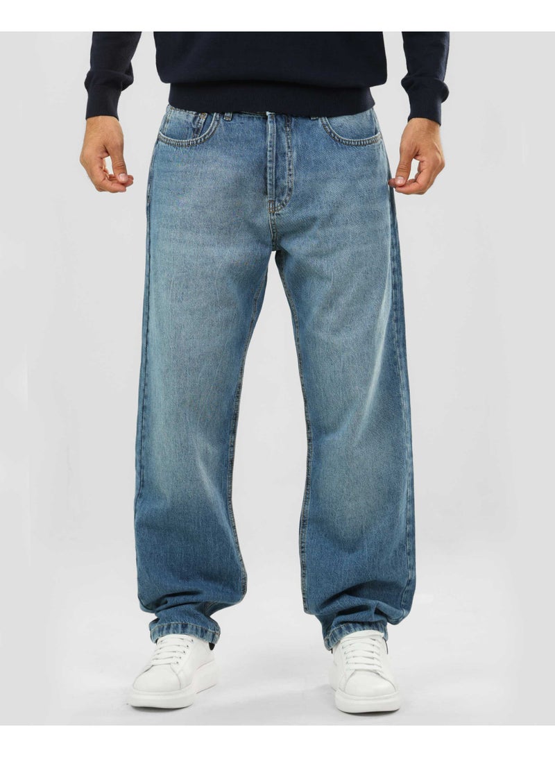 دوت بنطلون جينز رجالي – قصّة فضفاضة بإطلالة كاجوال - Image 1