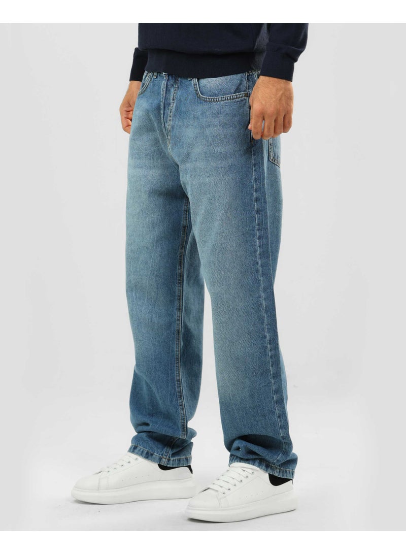 دوت بنطلون جينز رجالي – قصّة فضفاضة بإطلالة كاجوال - Image 3