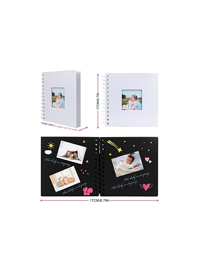 The Bros 2 Pcs Scrapbook Photo Albums, 20 Sheets Total 40 Pages Memory Book, Craft Paper for Your Family - Image 2