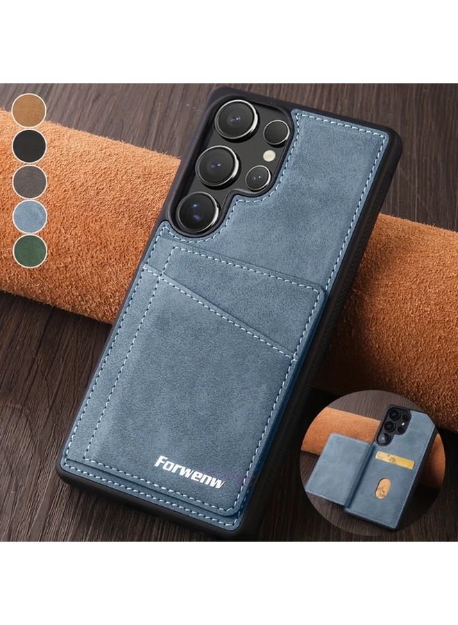 Dark Brown Faux Leather Wallet Case with Card Holder Kickstand for Samsung Galaxy S23 FE - Image 1