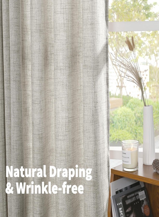 YoungsTex Linen Curtains 40 Inches Long for Kitchen Cafe Window, Dark Grey Semi Sheer Drapes Light Filtering with Bronze Grommet Short Length for Bedroom Bathroom, 2 Panels, 42 X 40 Inch - Image 5