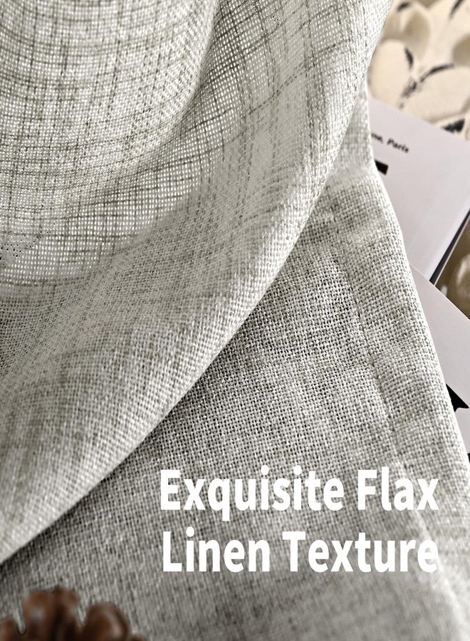 YoungsTex Linen Curtains 40 Inches Long for Kitchen Cafe Window, Dark Grey Semi Sheer Drapes Light Filtering with Bronze Grommet Short Length for Bedroom Bathroom, 2 Panels, 42 X 40 Inch - Image 4
