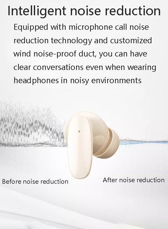 Neutral True Wireless In-Ear Bluetooth Earphones with Short Handle – Bluetooth 5.4, Active Noise Cancellation, 360° Surround Sound with 12D Audio, Hi-Fi Lossless Sound Quality, Ultra-Long Battery Life, Suitable for Gaming, Esports, and Running (White) - Image 4
