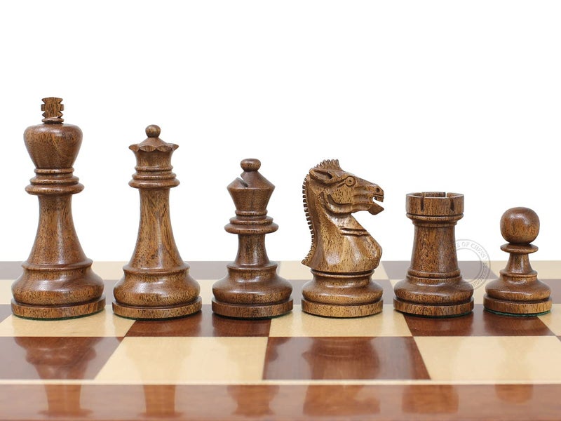 House of Chess Grand Master Staunton Tournament Chess Set Pieces King Size 334 Broad Base 2 Extra Queens Acacia WoodBoxwood - Image 2