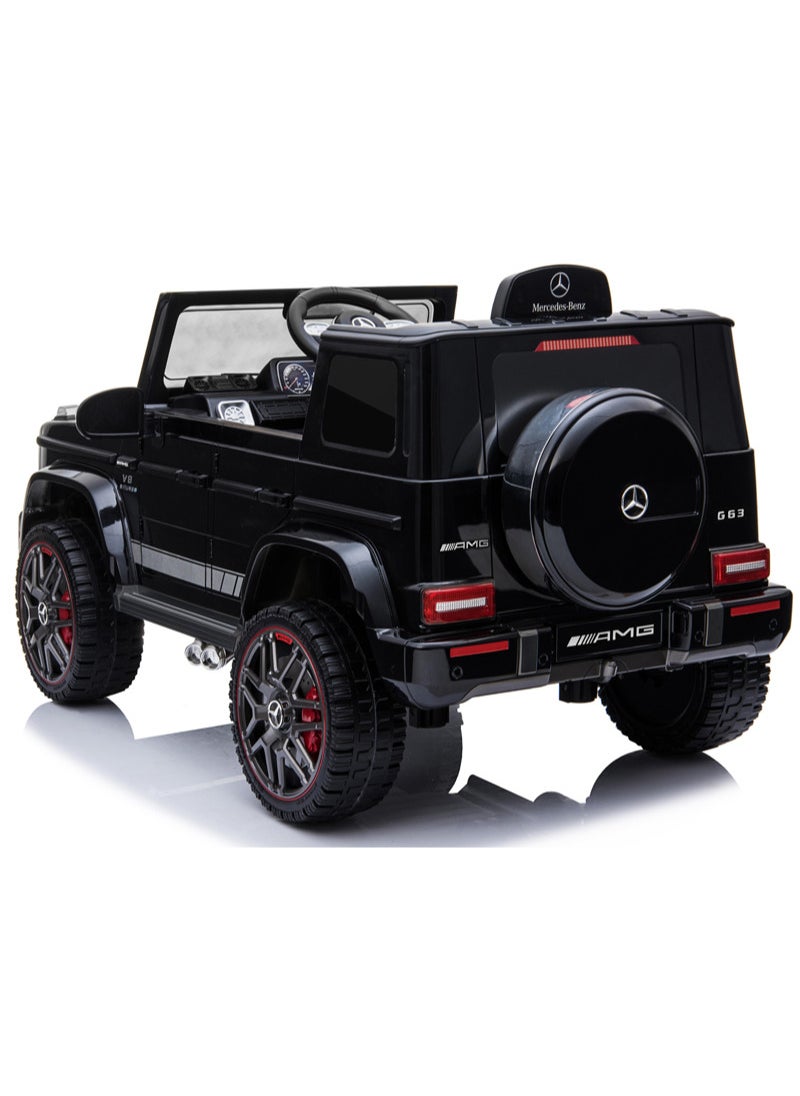 فاكتيوال تويز مرسيدس بنز AMG G63 ، سيارة كهربائية مرخصة ، سيارة ركوب 12 فولت مع جهاز تحكم عن بعد للأطفال - أسود  - Image 5