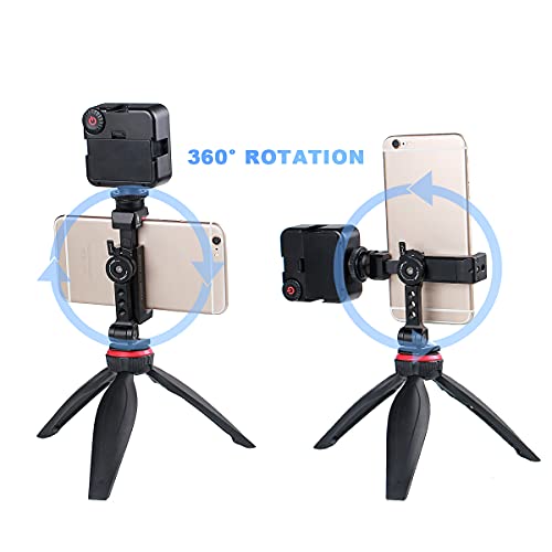 Arnarkok Metal Phone Tripod Mount w Rotatable Cold Shoe for Micphone Easy Use,Compatible with iPhone Tripod Adapter, Cell Phone Mount Holder,Hot Video Creater Vlogging Rig - Image 4
