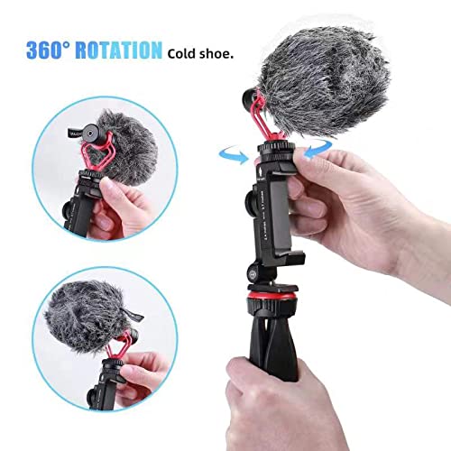 Arnarkok Metal Phone Tripod Mount w Rotatable Cold Shoe for Micphone Easy Use,Compatible with iPhone Tripod Adapter, Cell Phone Mount Holder,Hot Video Creater Vlogging Rig - Image 5