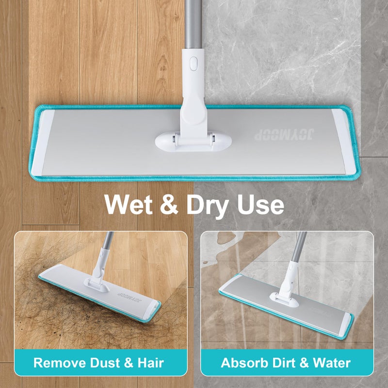 JOYMOOP 18 Inch Dust Mop for Hardwood Floors, Heavy Duty Industrial Wet Dry Mops with Telescopic Handle, Includes 3 Microfiber Mop Pads - Image 4