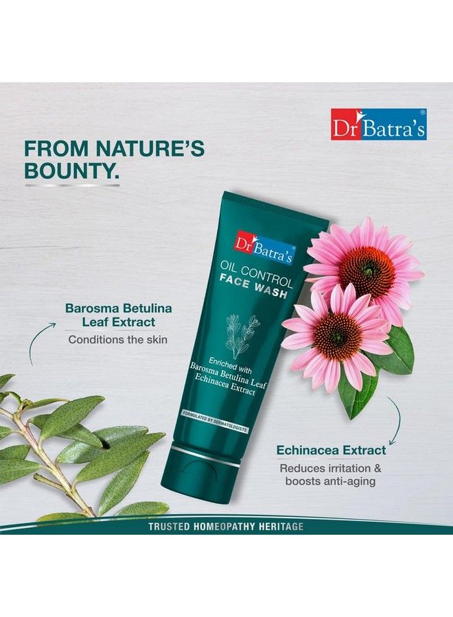 Dr Batra's Oil Control Face Wash Sulphate Silicone & Soap Free Enriched With Echinancea Extract For Oil Free & Clear Skin Lightweight Formula For Gentle Skin (50G Pack Of 3) - Image 5