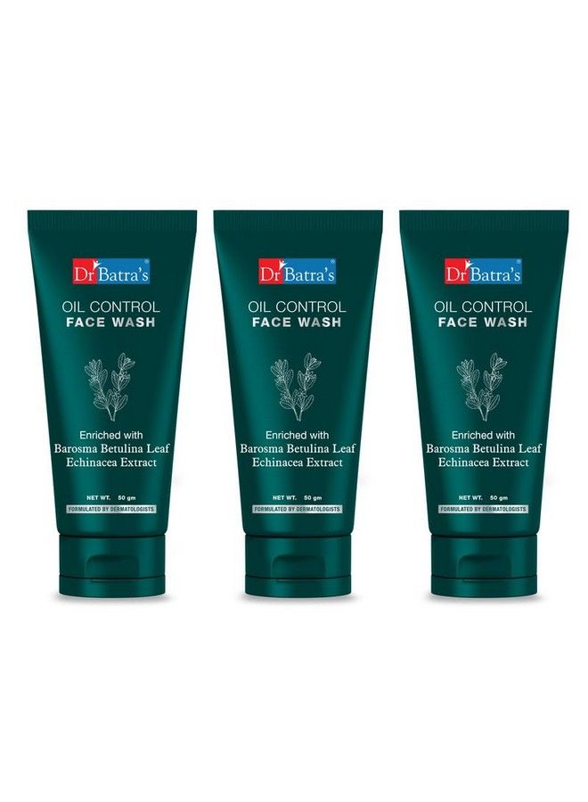 Dr Batra's Oil Control Face Wash Sulphate Silicone & Soap Free Enriched With Echinancea Extract For Oil Free & Clear Skin Lightweight Formula For Gentle Skin (50G Pack Of 3) - Image 2