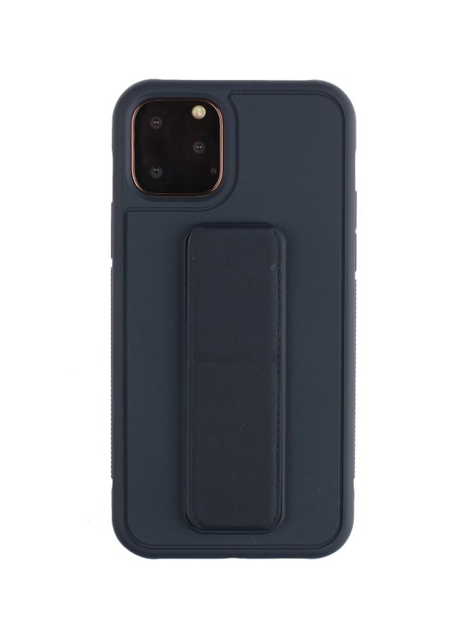 جراب واقٍ مقاوم للصدمات من البولي يوريثان المصنوع من البولي يوريثان مع حامل سوار معصم لهاتف Apple iPhone 12 Pro Max باللون الأزرق الداكن - Image 3