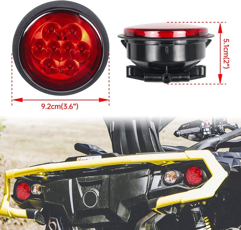 CPOWACE Red LED Tail Light Assembly for Can-Am Outlander, Commander, Maverick (2011-2017) - Image 5